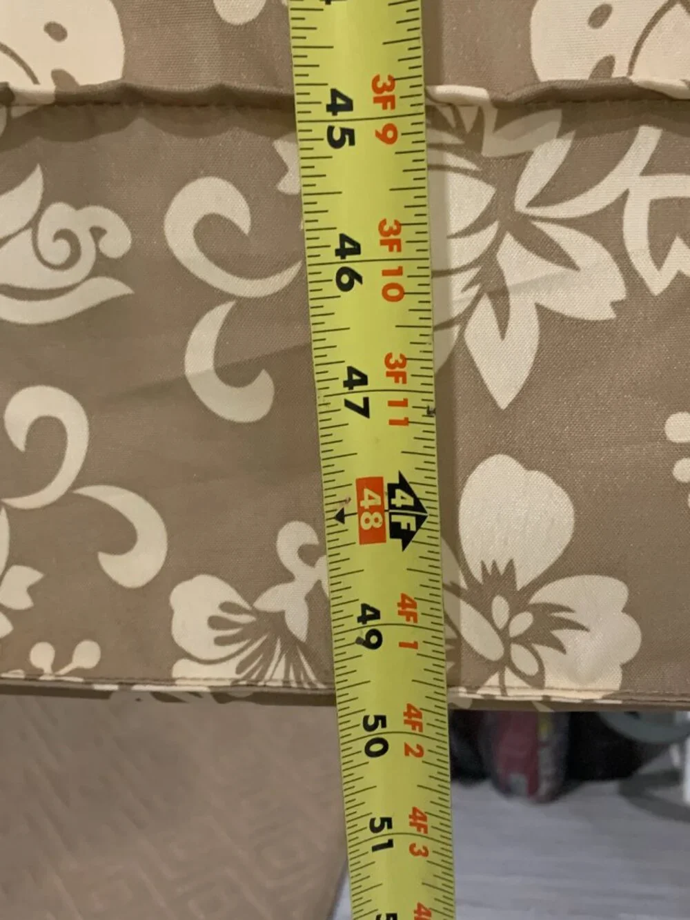 Hanging Shoe Organizer 10 Shelf Closet Storage Cubby Tan Tropical Floral 5x5x50